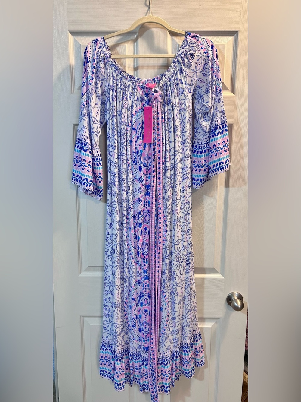 Lilly Pulitzer Blue, Pink and White Floral Printed Dress